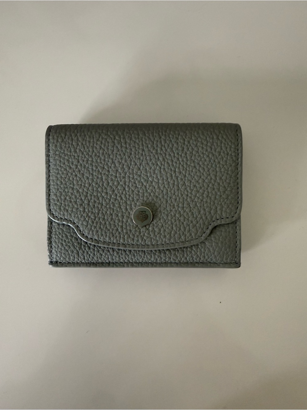 Loro Piana Pebbled Leather Small Trifold Wallet in Grey